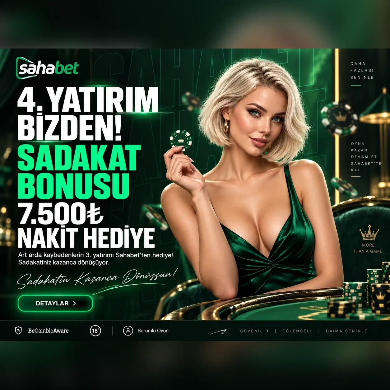Sahabet sadakat bonusu kazanç gecesi kampanya görseli